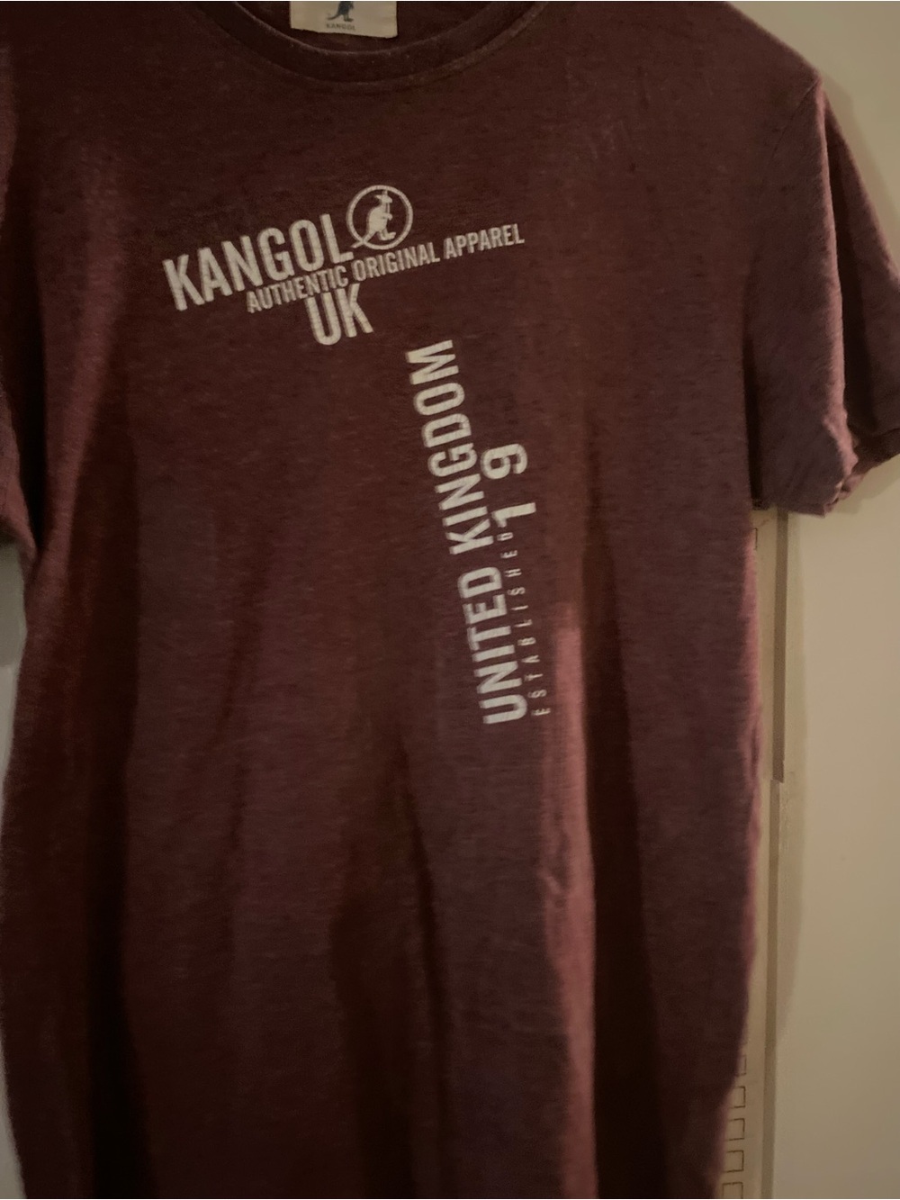 Kangol Men's Maroon Short Sleeve Graphic Tee
